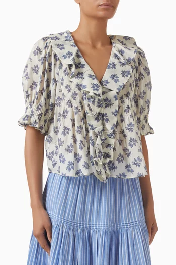 Henri Floral-print Top in Organic-cotton