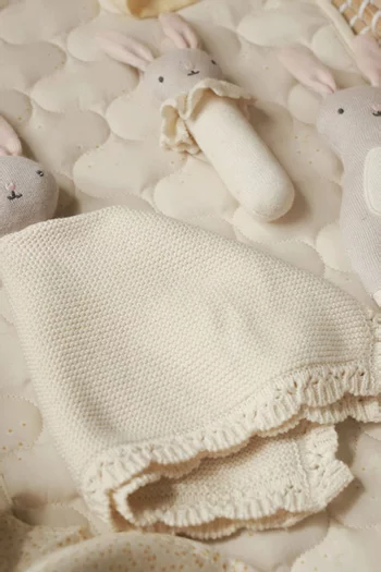 بطانية مطرزة بأرنب صوف 