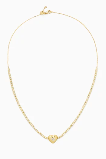 Heart Diamond Pendant Necklace in 18kt Yellow Gold