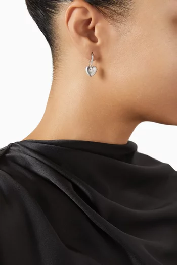 Heart Diamond Earrings in 18kt White Gold
