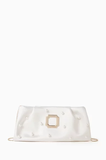 Vittoria Pearl Clutch Bag in Satin