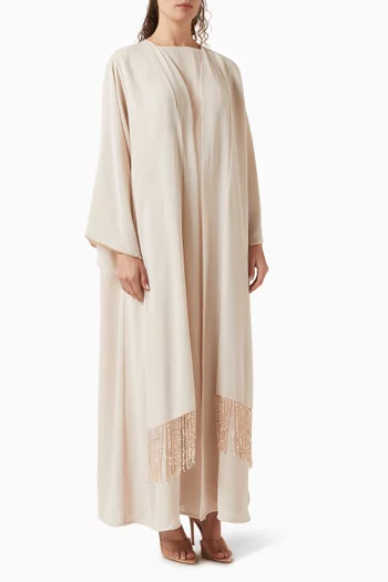 Embellished-trim Abaya Set