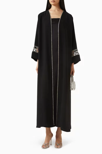 Embellished-trim Abaya