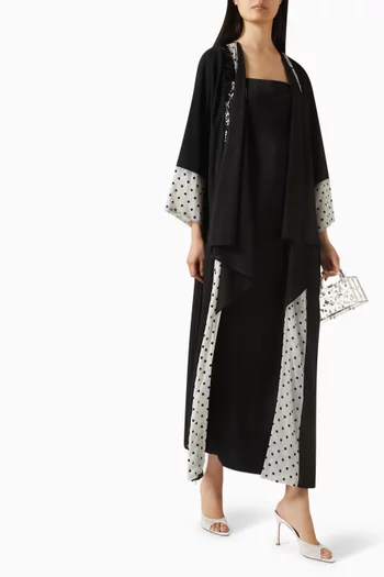 Polka-dot Panel Abaya