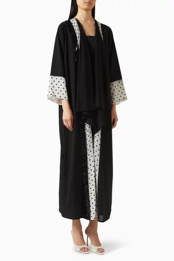 Polka-dot Panel Abaya
