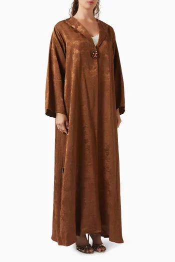 Embellished Button Abaya