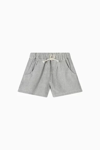Relaxed Shorts in Linen-blend