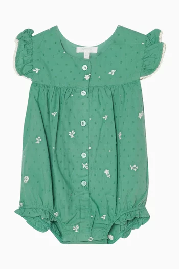 لباس قطعة واحدة بتطريز نقشة فيستيف