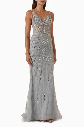 Bead-embellished Gown