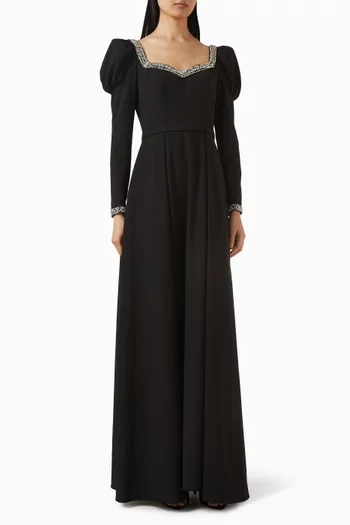 Crystal-embellished Gown in Crepe