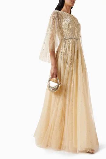 Embellished Flutter Gown