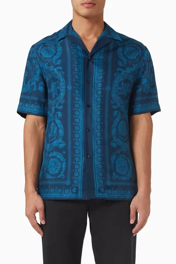 Barocco-print Shirt in Silk-twill