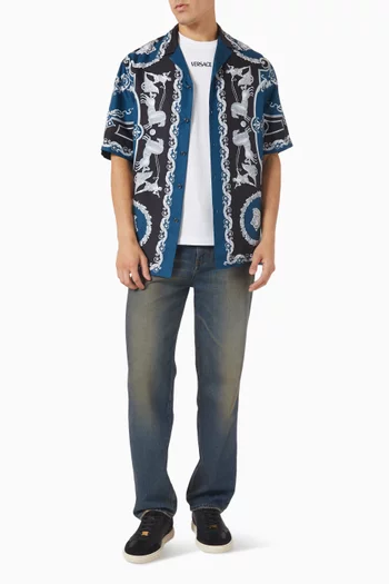 Embroidered Slim T-shirt in Cotton