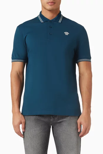 تي شيرت بولو بشعار ميدوسا منسوج