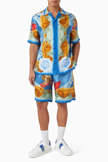 Affresco-print Shirt in Silk-twill