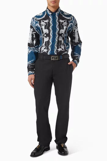 Hall of Heroes-print Shirt in Silk-twill
