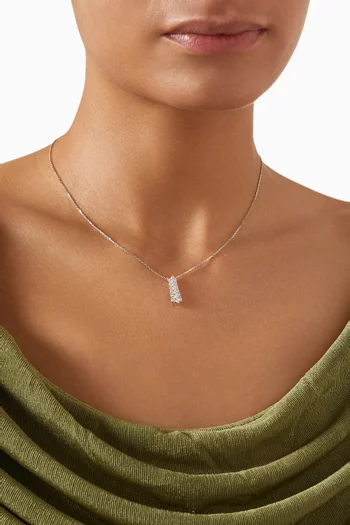 Pyramid Zenith Diamond Pendant Necklace in 18kt White Gold