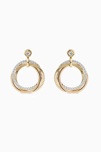 Revolve Trio Diamond Earrings in 18kt Gold