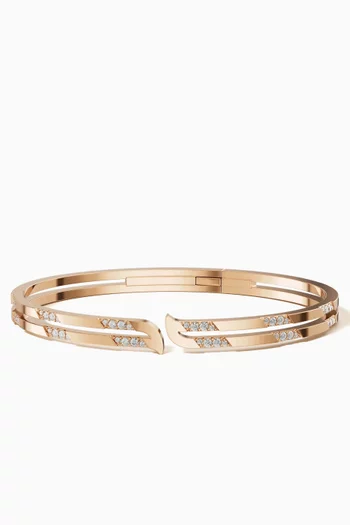 Alif Pavé Diamond Bangle in 18kt Rose Gold