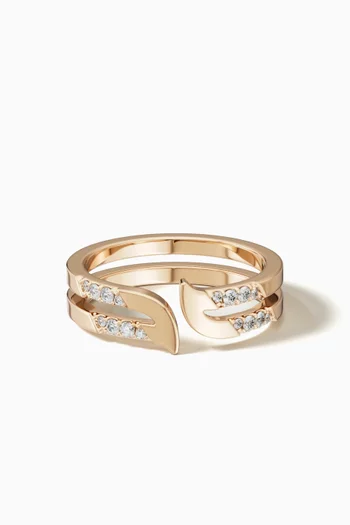 Alif Pavé Diamond Ring in 18kt Rose Gold
