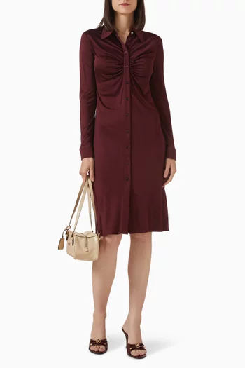 Ruched Shirt Dress in Jersey