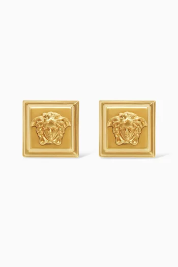 Medusa 95' Stud Earrings in Gold-tone Brass