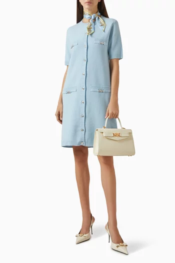 Knit Shirt Mini Dress in Wool & Cashmere