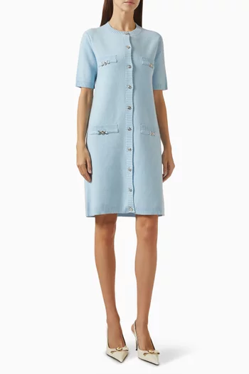 Knit Shirt Mini Dress in Wool & Cashmere