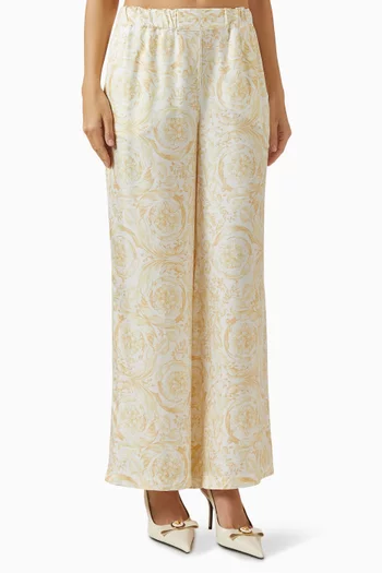 Barocco 92-print Pants in Silk-twill