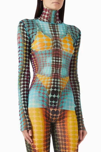 بلوزة ري اديشن بنقشة منقطة تويل