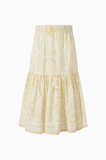 تنورة بنقشة باروكية بوبلين