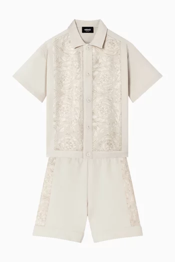 Barocco-print Sweat Shorts in Cotton-jersey