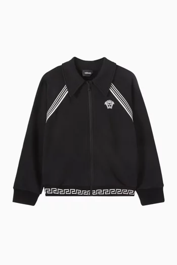 جاكيت مطرز بشعار ميدوسا صوف قطني