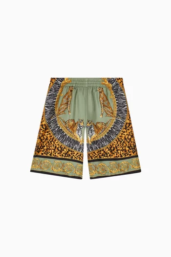 Wild Cats Shorts in Silk-twill