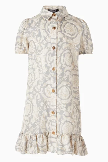 Barocco-print Shirt Dress in Silk-twill