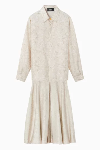 بلوزة بنقشة باروكو حرير تويل