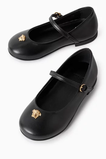 Logo Slippers in Leather