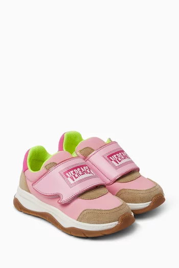 سنيكرز بتصميم أسفل الكاحل شمواه وجلد عجل