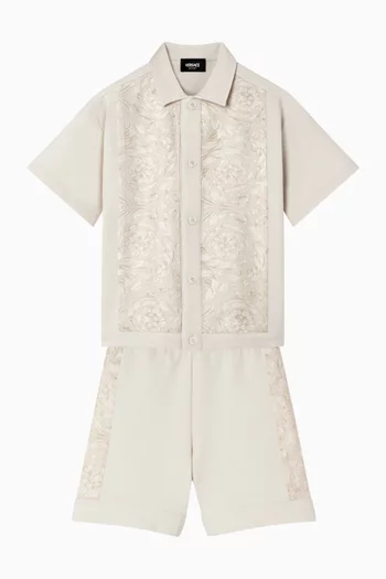 Barocco-print Sweat Shorts in Cotton-jersey