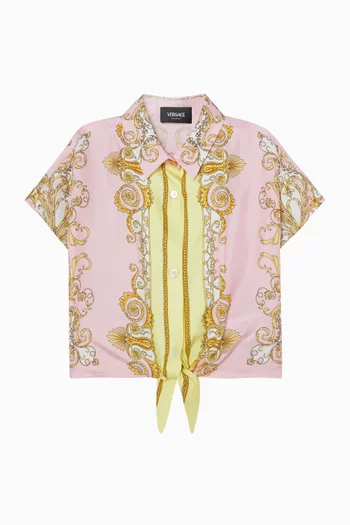 قميص بنقشة باروكية حرير تويل