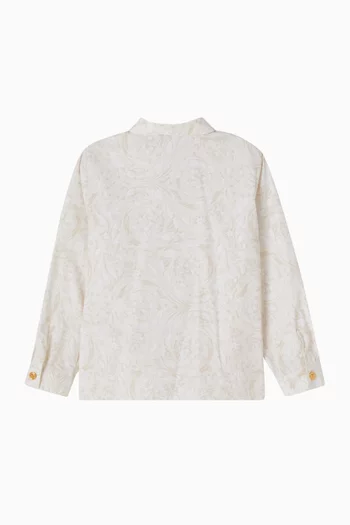 قميص بنقشة قطن بوبلين