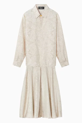 Barocco Pleated Skirt in Twill