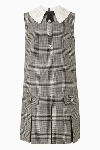 فستان بلا أكمام بنقشة مربعات