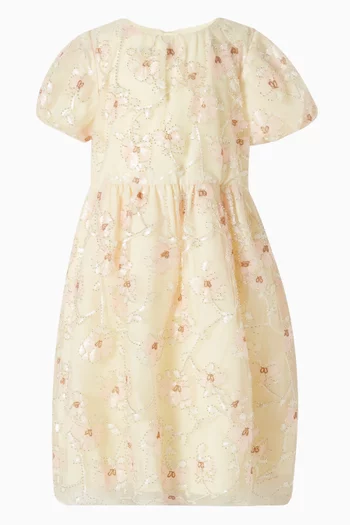 Embellished Flower Tulle Dress