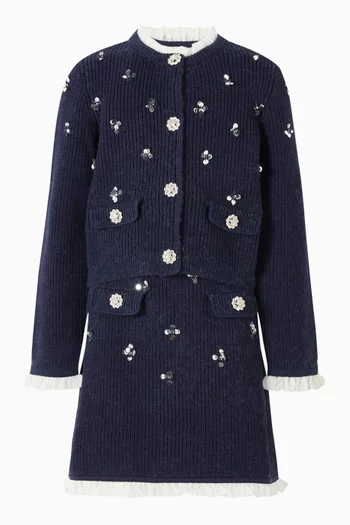 Embellished Cardigan in Cotton-knit