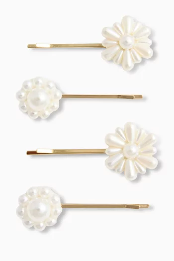 Pearl Flower Hairclips