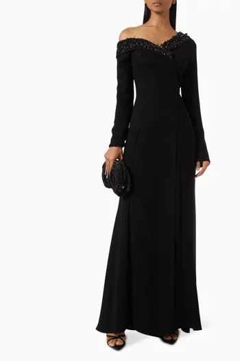 Embellished Asymmetric Dress