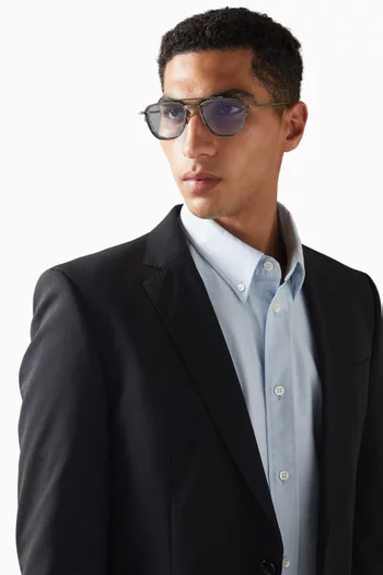 Ayrton Senna Sunglasses in Silver-tone Metal