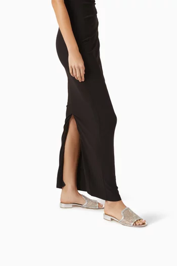 Gilda Mules in Mesh & Metallic Leather