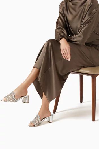 Gilda 60 Mules in Satin Mesh